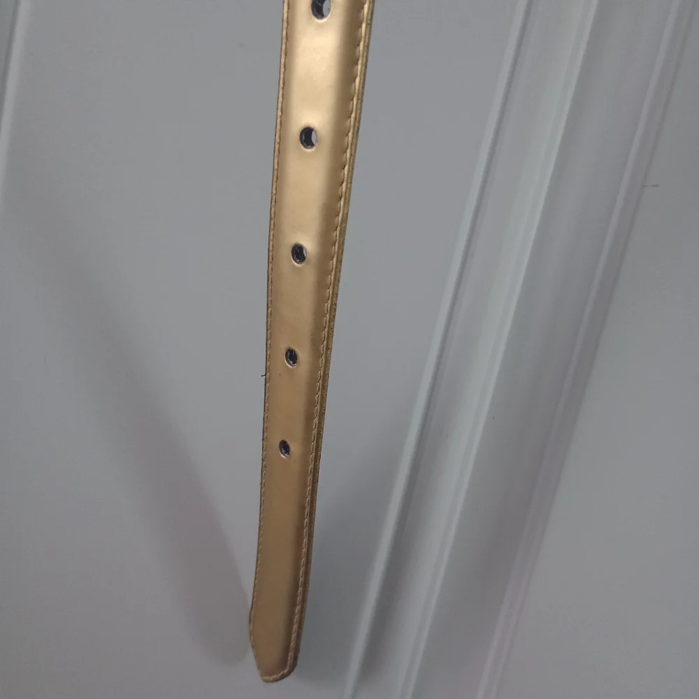 Gold Women Unbranded Belt Faux Leather Large 38 Inches